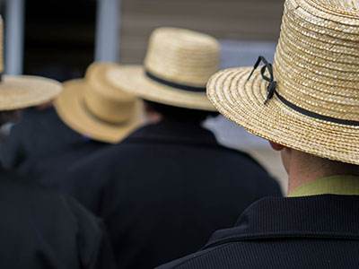 Amish Waiting in Line Thumb Mud Sale