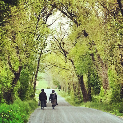 Amish Women Walking Strasburg PA