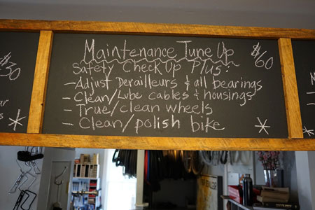 Bike Maintenance Tune Ups Another way you're involved in the community is you do free bike maintenance classes.