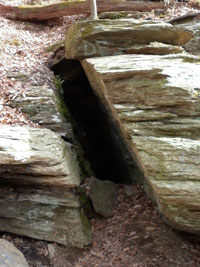 Entrance to Cold Wind Cave Lancaster PA Two Entrances