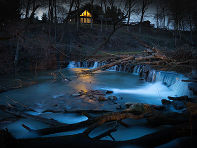 Glowing House at the Falls Thumb Glowing House at the Falls