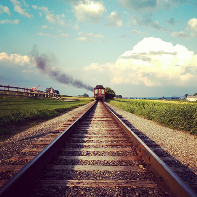 Strasburg Railroad Train on Tracks